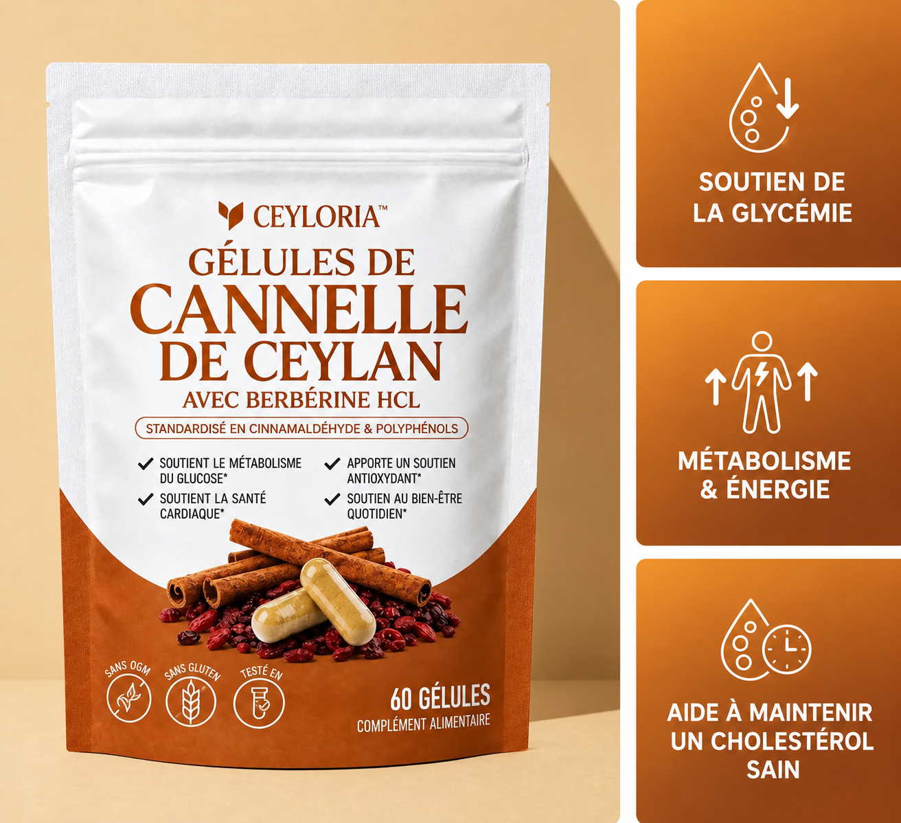 Ceyloria™ Cannelle de Ceylan + Berbérine HCl - vue 1